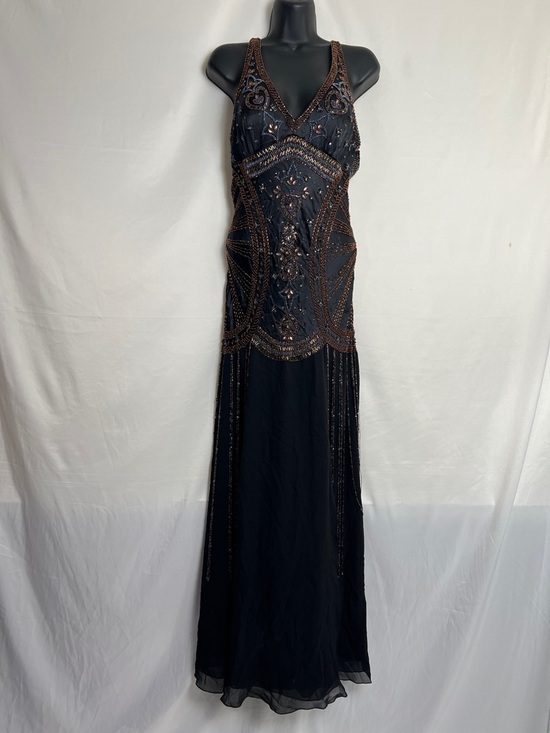 Sue Wong Dresses & Skirts - Sue Wong Black Beaded Evening dress with Bronze Accents